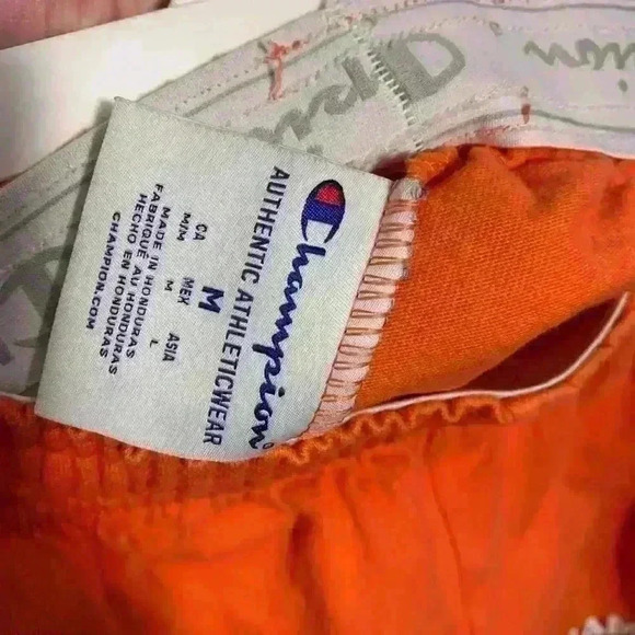 Champion Poppy orange cotton short shorts elastic waist size M - Picture 4 of 4